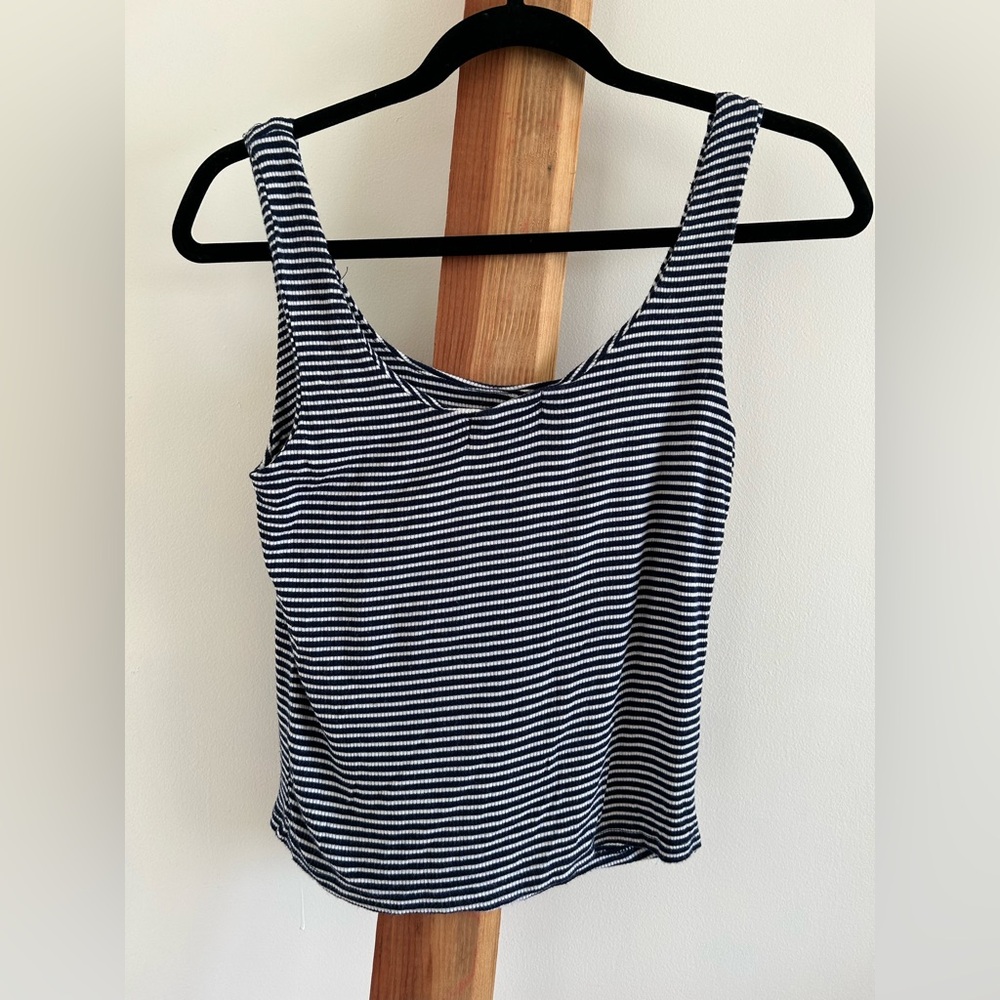 Active USA Navy and White Striped Tank Top - Picture 3 of 3